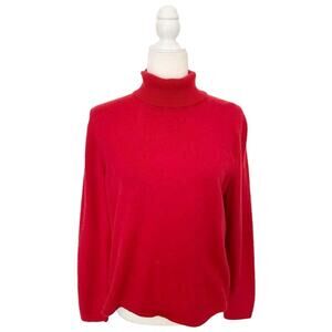 Amie Drew Red Turtleneck Sweater size L Cashmere and Wool